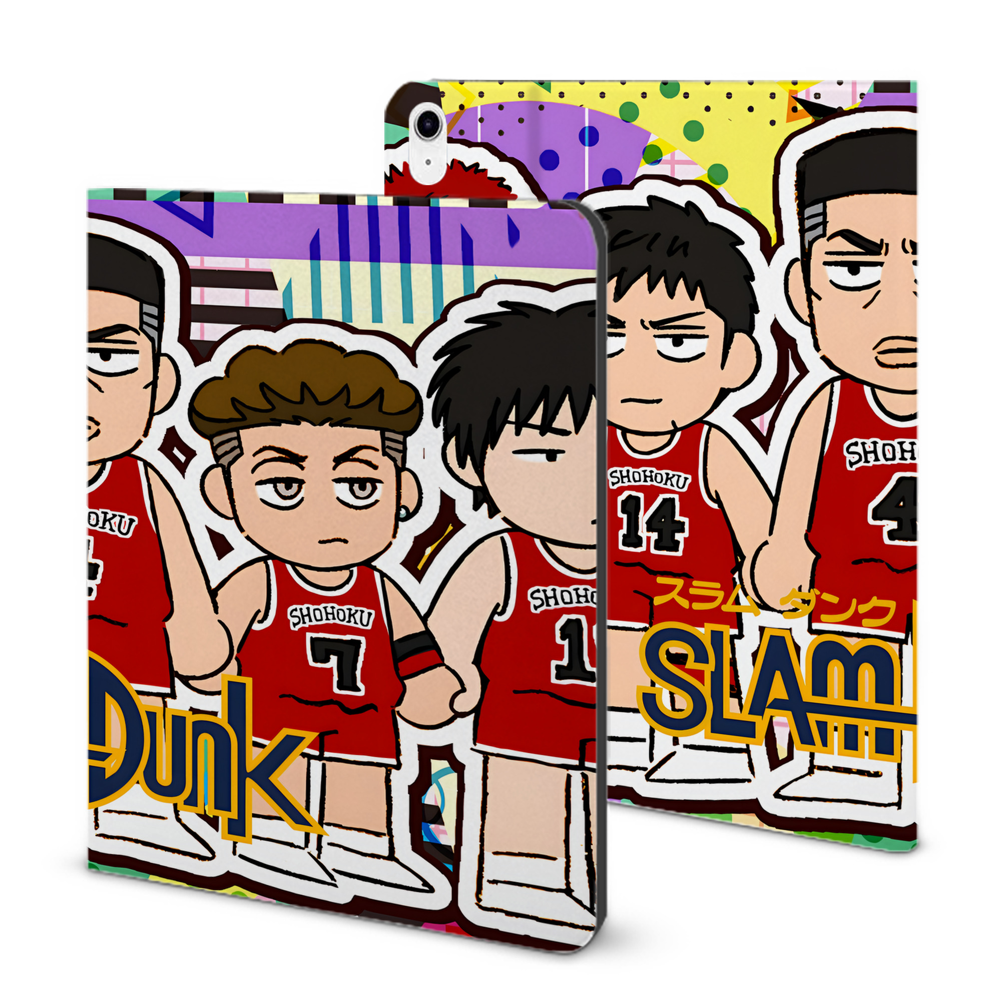 （画像用） SLAM DUNK／スラムダンク IPad ケース ブック型 PUレザー TPU 耐衝撃 軽量 薄型 ペン収納なし 全面保護 IPad 各モデル対応